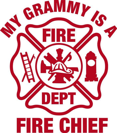 My Grammy Is A Fire Chief Maltese Cross Decal - Powercall Sirens LLC