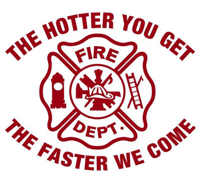 The Hotter You Get, The Faster We Come Maltese Cross Decal - Powercall Sirens LLC