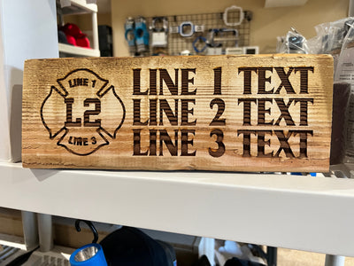 Maltese Number Custom 3 Line Text Engraved Wood Sign - Powercall Sirens LLC