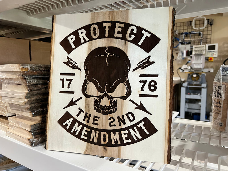 Protect the 2nd Amendment Engraved Wood Sign - Powercall Sirens LLC