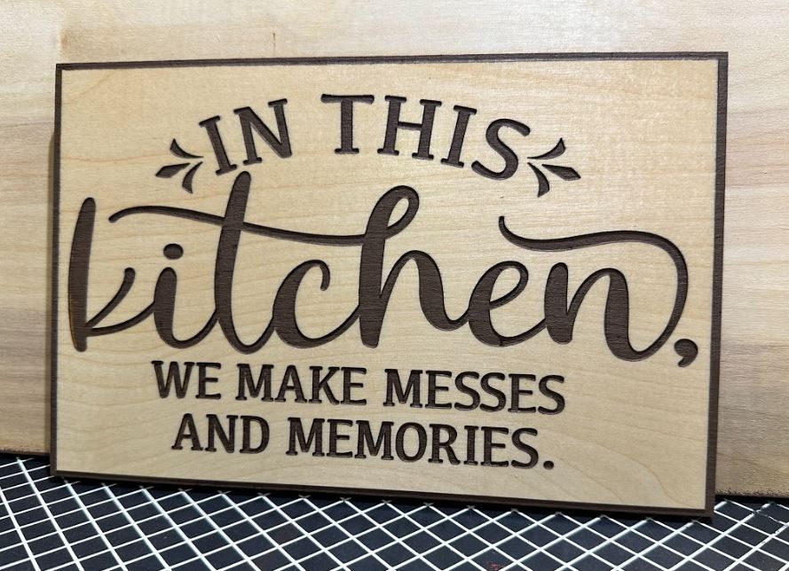 In this kitchen we make memories Engraved Wood Sign