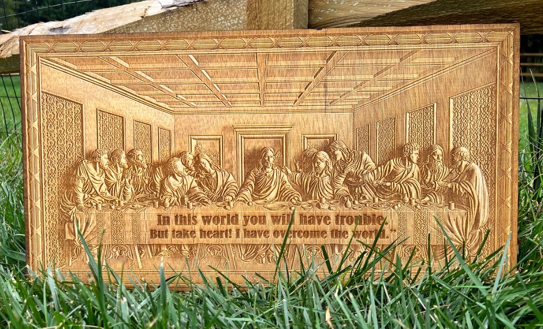 Last Supper with Custom Text Option Engraved Flag Sign