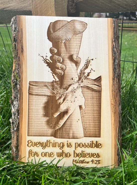 Matthew 9:32 Everything Possible Engraved Wood Sign