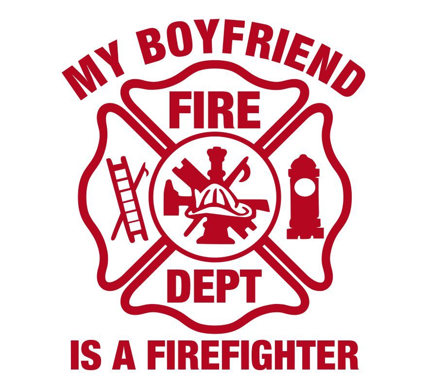 My Boyfriend Is A Firefighter Maltese Cross Decal - Powercall Sirens LLC
