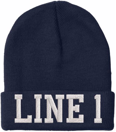 Single Color Initial Embroidered Winter Hat - Powercall Sirens LLC