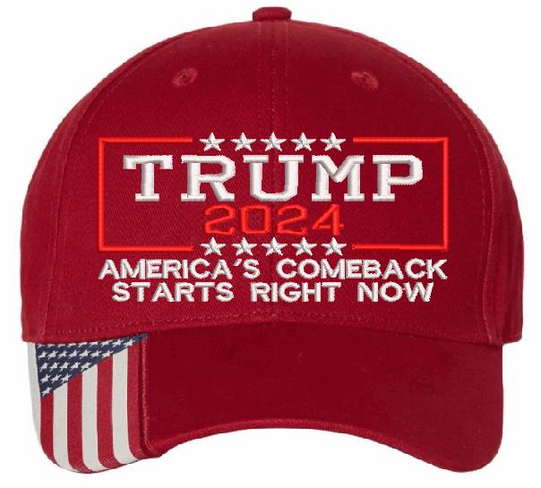 TRUMP 2024 Hat "America's comeback starts right now Stars" Adjustable Hat Trump