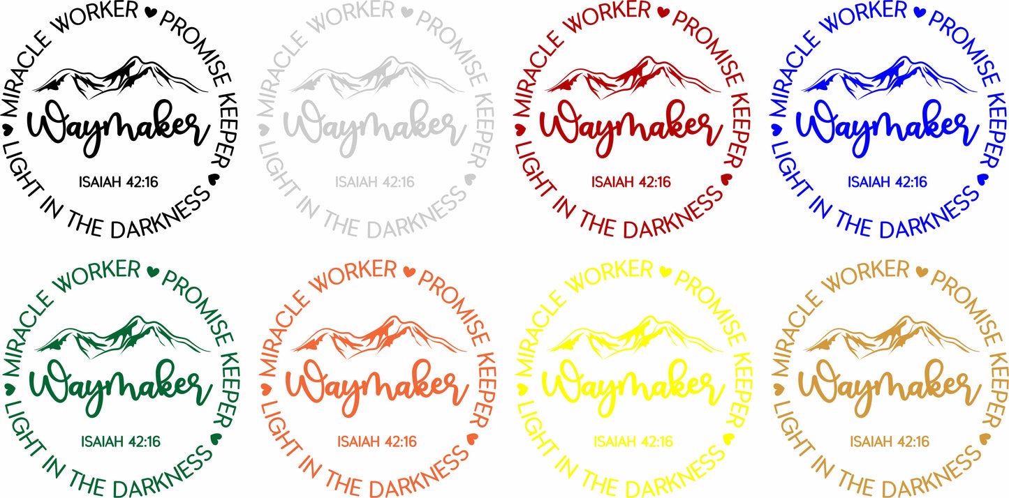Waymaker Miracle Worker Circle Religious Decal