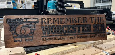 Remember the Worcester 6 Engraved Wood Sign - Powercall Sirens LLC